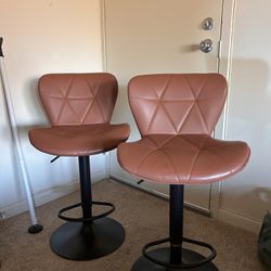 Modern Bar Stools, Set Of 2, Swivel