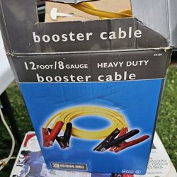 BOOSTER / JUMPER CABLE  12 FOOT / 8 GAUGE   NEW Never USED, MADE IN THE 🇺🇸 