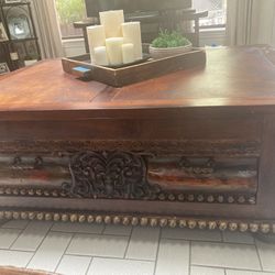 Coffee Table With Leather Top
