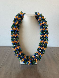 Blue and Yellow Graduation Lei