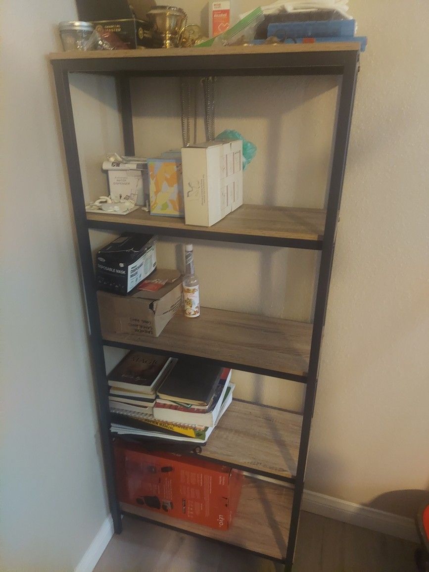 5-Tier Rustic Industrial Bookshelf