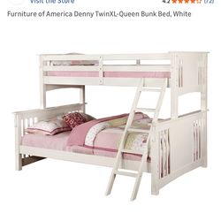 Denny Twin XL Queen Bunk Bed White