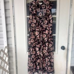 Ember Sleeveless sheer duster vest w tie front Size Xl