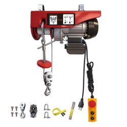 Electric Hoist 440 lbs Material Handling Tool with 14ft Wired Remote Control