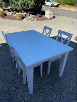 Table and Chairs set (wooden and painted)