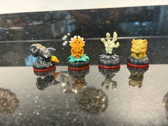 4 Skylanders Trap Team Figures Rocket Ram, Tiki Speaky, Hand of Fate, Piggy Bank
