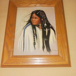 Vintage Indian Girl Print by S. Garcia.