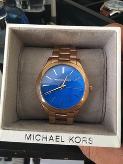 Michael Kors Gold Plated Band with Blue Face