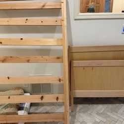 Custom Sleigh Style Twin Wood Bed Frame - Extra Long