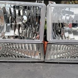 92-96 Ford F150-F350 92-96 Bronco LED Headlights Luces Micas Calaveras Faros Faroles