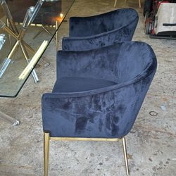 Giant Glass Dining Table With Blue Velvet Chairs