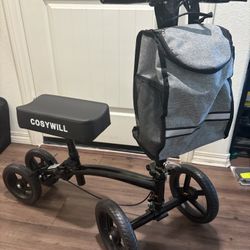 COSYWILL Steerable Knee Scooter,Economy Knee Walker,All Terrain Foldable Medical Scooter for Foot Injuries Crutches Alternative,Black