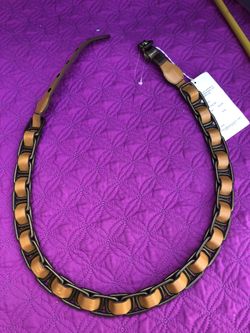 Bronze Patent Link Belt, Silver Color, Worth Brand, size small