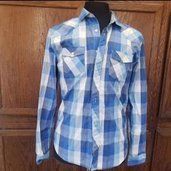 (2) Better unsaid blue dress shirt mens size medium