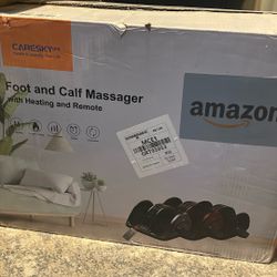 Foot and calf massager with remote and heating