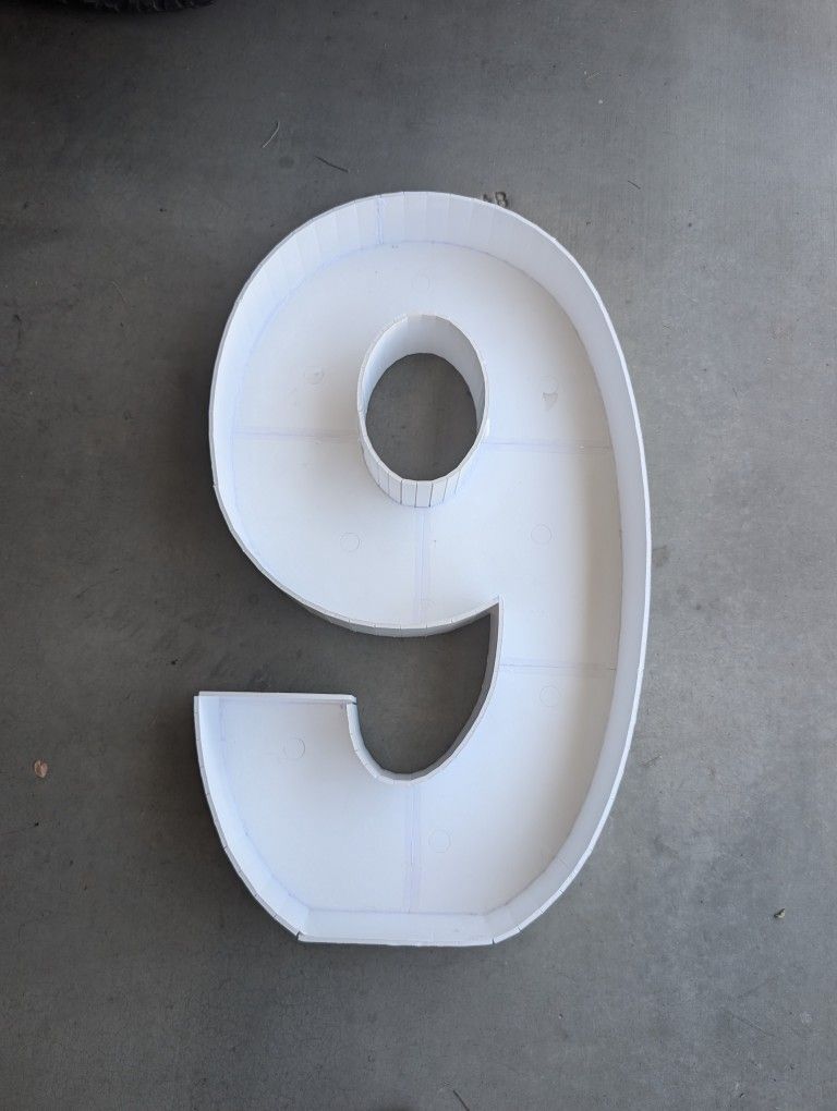 Mosaic Balloon Frame Numbers 9 Pre-Cut Large Foam Board Sign Cut-Out for Boy Girl Birthday Backdrop Anniversary Decoration