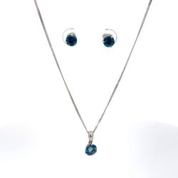 Silver And Blue Stone Set