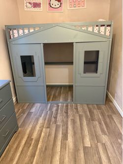 Twin bed with dresser