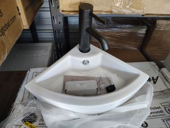 Bathroom sink small mini corner sink 18w x 13d