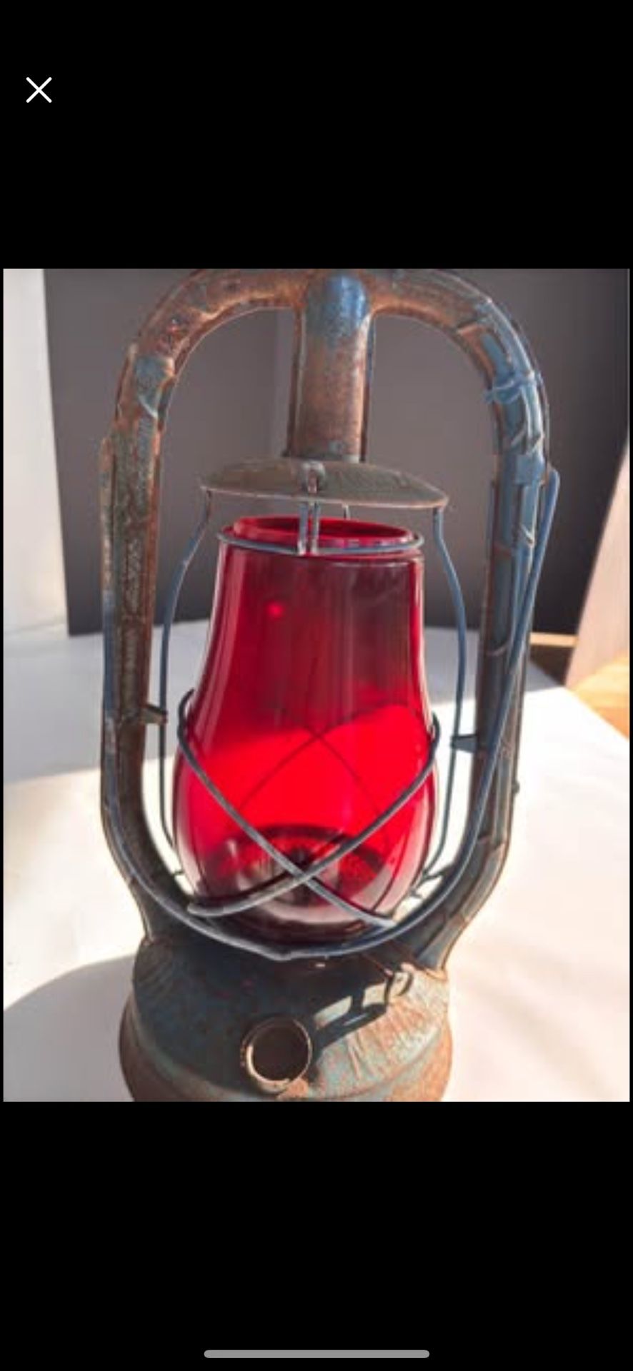 Vintage Dietz Red Globe Barn or Railroad Lantern dated October 27, 1928