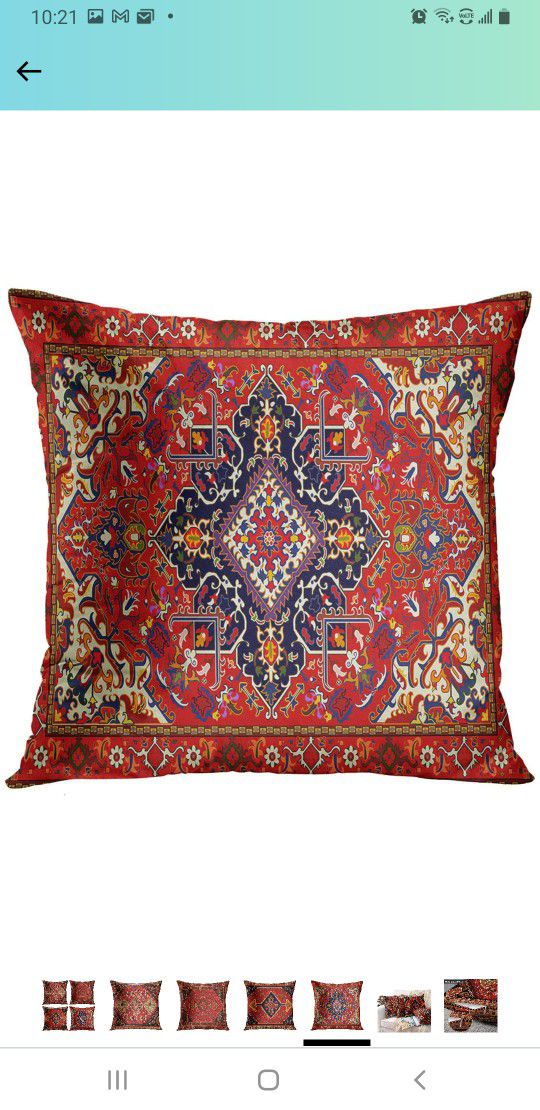 Emvency Set of 4 Throw Pillow Covers Tribal Abstract Red and Black Vintage