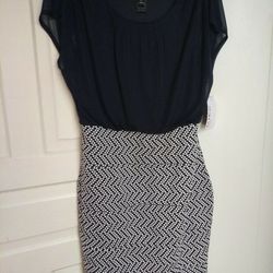 Enfocus Studio Dresses | New Knee Length Dress | Color: Blue/White | Size: 12