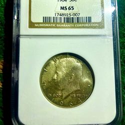 1964 Natural Toned Ms 65 NGC Kennedy Half Dollar Coin (makeAoffer)