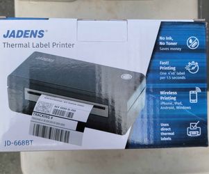 Jadens JD-668BT Thermal Label Printer with 70 free 4x6 shipping label