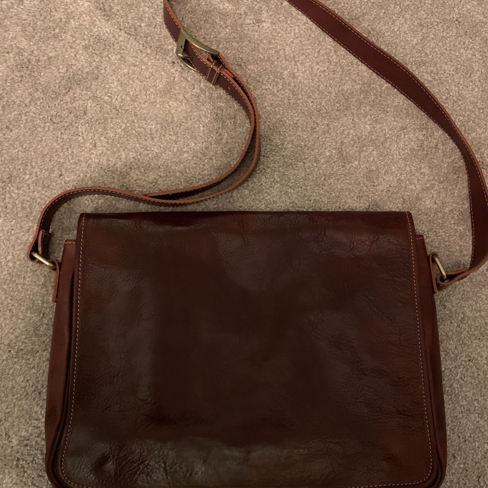 Genuine Leather Messenger Laptop Bag