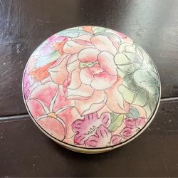 Hand-Painted Floral Porcelain Box
