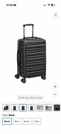 Delsey Paris Black Hard-Shell Spinner Luggage Carry On