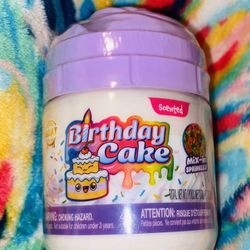 Orb Birthday Cake Scented Sprinkles Mix In Kids Slime Toy 