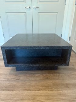 Modern Black Square Coffee Table w/ Storage Shelf