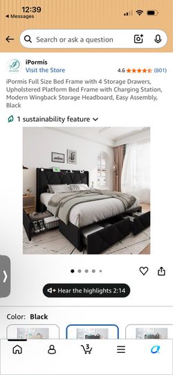 Full size bed frame Black