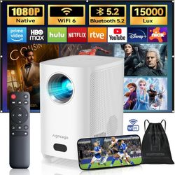 [Electric Focus] Pro jector with WiFi and Bluetooth, 1080P Native Pro jector, 15000Lumens Portable Mini Pro jector