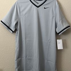 Nike Vapor Select Full V Neck Baseball Jersey Gray Men's Size Medium New 