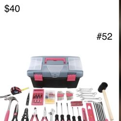 #52: Apollo 170-Piece Home Tool Kit with Tool Box in Pink