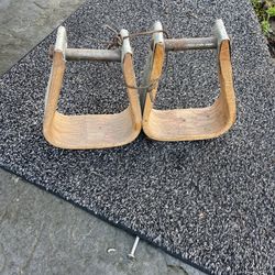 Wood Western Stirrups Ready To Be Used! REDUCED PRICE 