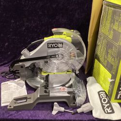 🧰🛠RYOBI 14 Amp Corded 10” Compound Miter Saw w/LED Cutline Indicator-NEW COND!(SMALL RIP IN DUST BAG!)-$90!🧰🛠
