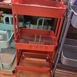 Various  metal utility carts with wheels