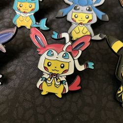 Pikachu In Sylveon Poncho Costume Pokemon Enamel Pin / Brooch