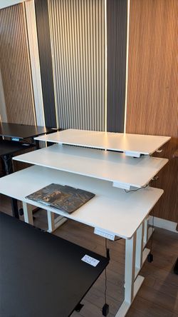 Brand new white standing desks