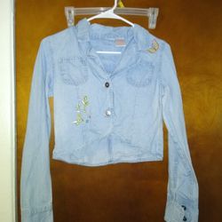 Bundle Of Two Zip Up Jean Jackets For Girls