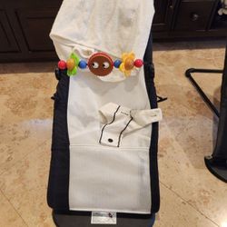 Babybjorn Mesh Baby Chair Lounger With A Towel And Wooden Toy Used