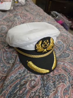 Captain's Sailor Hat White and Black