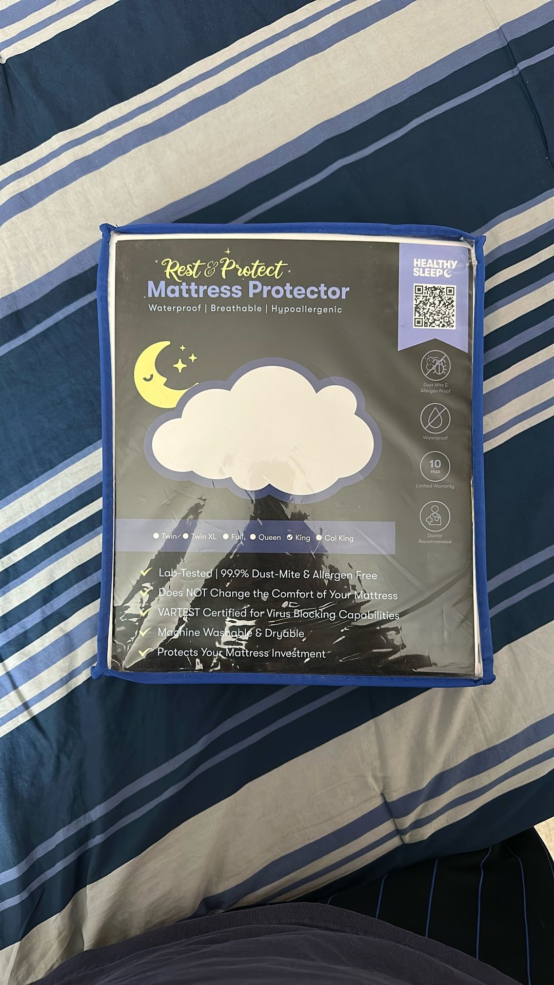 Healthy Sleep Rest & Protect King Size Mattress Protector - New