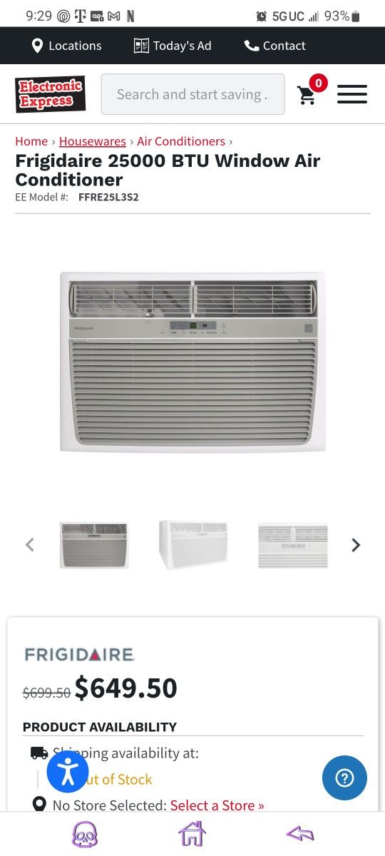 Frigidaire 25000 BTU Window Air Conditioner