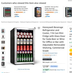 Honeywell 116 Can Beverage Refrigerator Mini Fridge