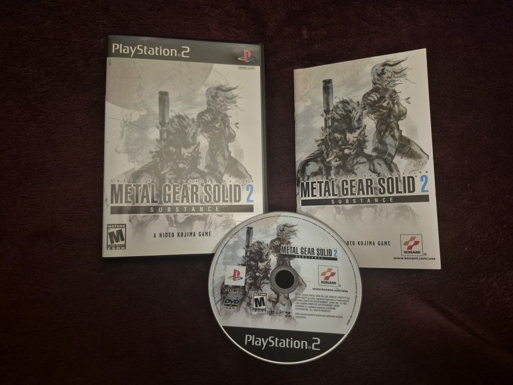Metal Gear Solid 2: Substance - PlayStation 2, 2003 - Complete W Box and Manual