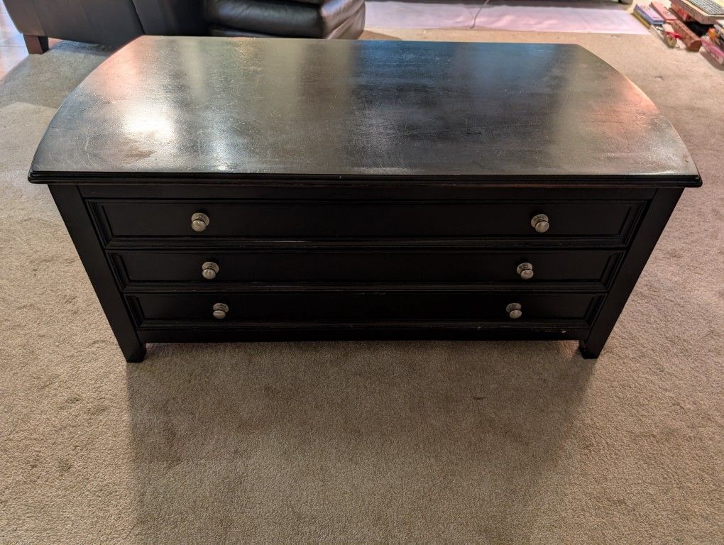Black Coffee Table and Round End Table